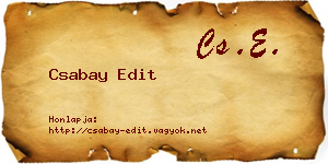 Csabay Edit névjegykártya